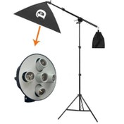 تصویر سافت باکس دیاموند ۵ لامپ بوم استند نور ثابت 