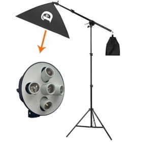 تصویر نور ثابت سافت باكس 5 لامپ بوم استند دياموند Diamond 5 lamps boom stand softbox 