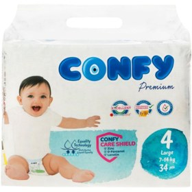 تصویر پوشک بچه کانفی سایز 4  بسته 34 عددی Confy Premimum Size 4 34 PCS