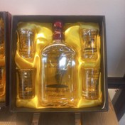 تصویر ست قمقمه جیبی چهار شات با زیر سیگاری و جعبه لوکس فانتزی 