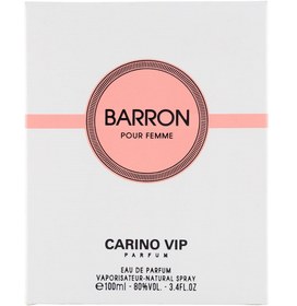 تصویر ادوپرفیوم زنانه مدل Barron حجم 100 میلی لیتر کارینو وی آی پی Carino VIP Barron Eau De Parfum For Women 100ml