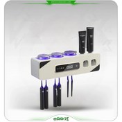 تصویر جای مسواک دیواری Wekity با خمیر دندان اتوماتیک و ۳ فنجان 