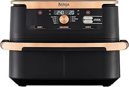 تصویر Ninja Foodi Flexdrawer Air Fryer ، Tongs ، Zone Dual با تقسیم کننده قابل جابجایی ، کشو بزرگ 10.4L ، 7 در 1 ، هوا سرخ ، سرخ کردن هوا ، کباب ، پخت ، واضح ، قطعات ایمن ماشین ظرفشویی غیر چسبنده ، سیاه و مس ، AF500UKCP NINJA Foodi FlexDrawer Air Fryer, Tongs, Dual Zone With Removable Divider, Large 10.4L Drawer, 7-in-1, Air-Fryer, Air Fry, Roast, Bake, Crisp, Non-Stick Dishwasher Safe Parts, Black &amp; Copper,AF500UKCP