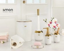 تصویر ست سرویس بهداشتی 6 پارچه لیمون مدل رمانتیک 