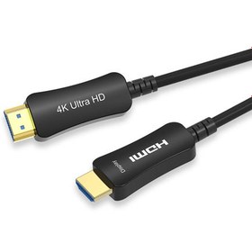 تصویر کابل 2.0 HDMI بستر فیبر نوری با کیفیت 60@K4 بطول 25 متر 