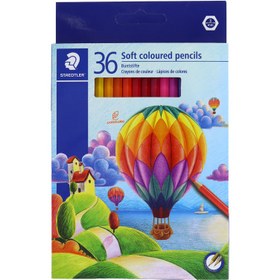 تصویر مداد رنگی 36 رنگ استدلر مدل 143CD36LJ 36 Soft Coloured Pencils