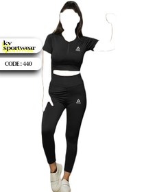 تصویر ست کراپ لگ ورزشی زنانه سابلی کد 002 Sable womens sports crop leg set code 002