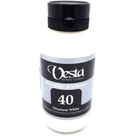 تصویر رنگ اکریلیک سفید وستا یک لیتری 