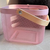 تصویر سبد ایکیا فلزی مربع - صورتی 
