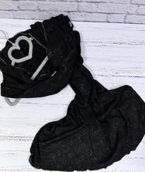 تصویر شال پلیسه مارک دار مشکی 