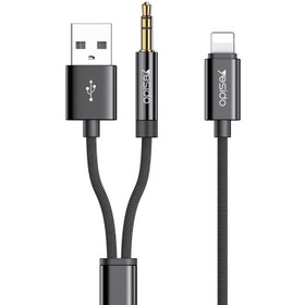 تصویر تبدیل AUX / USB 1.2m به لایتینگ یسیدو YAU18 