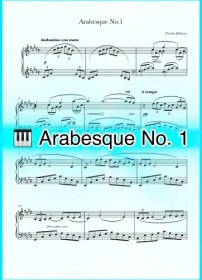 تصویر نت پیانو Debussy - Arabesque No.1 همراه با اجرای نت 