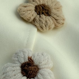 تصویر بلوز طرح گل بافتنی 