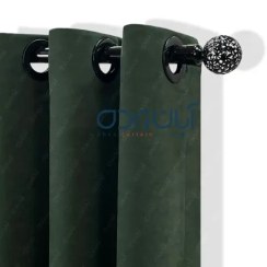 تصویر پرده آماده پانچی هازان رنگ خردلی کد 3049 