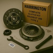 تصویر دیسک و صفحه کلاچ پژو ۲۰۶ تیپ ۲ هرینگتون با بلبرینگ 