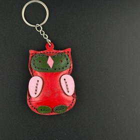 تصویر جاکلیدی چرم طرح جغد 