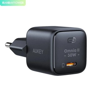 تصویر شارژر دیواری 30 وات آکی مدل PA-B1L Wall charger 30w aukey model PA-B1L