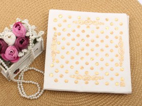 تصویر دستمال کاغذی طرح خال های طلایی 