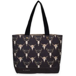 تصویر ساک رودوشی کتان طرح Vintage Buffalos 