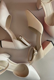 تصویر کفش مجلسی زنانه پاشنه بلند مدل دکلته - ۵ سانت / کرم / ۳۷ 