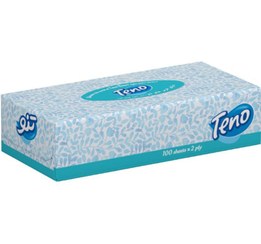 تصویر دستمال کاغذی 100 برگ دو لایه تنو 