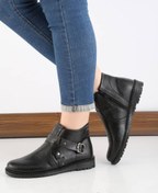 تصویر نیم بوت زنانه سوگو مدل ۶۴ زیپی رنگ مشکی و عسلی 