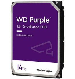 تصویر هارد دیسک اینترنال وسترن دیجیتال سری بنفش ظرفیت 14 ترابایت غیراصل Western Digital Purple Internal Hard Drive 14TB