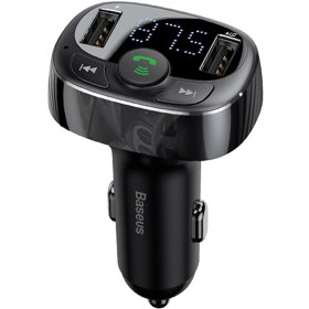 تصویر شارژر فندکی و پخش کننده بلوتوث بیسوس مدل CCTM-01 Baseus CCTM-01 T-Typed Bluetooth FM Transmitter MP3 Player and Car Charger