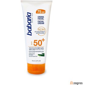 تصویر کرم ضدآفتاب باباریا +SPF50 مدل Antipolucion حاوی عصاره آلوئه ورا 75 میل 