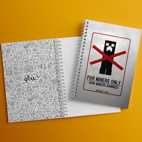 تصویر دفتر نت موسیقی 100 برگ خندالو طرح ماینکرافت (Minecraft) 