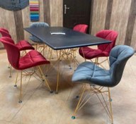 تصویر میز و صندلی ناهار خوری زین اسبی هشت نفره 