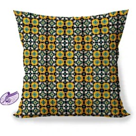 تصویر کوسن سنتی طرح کاشی 