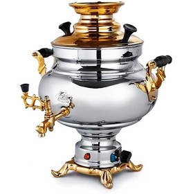 تصویر سماور برقی برنجی عالی نسب 5.5 لیتری  سارینا نفیس طلایی Alinassab Sarina Electric Samovar 5.5 Liter