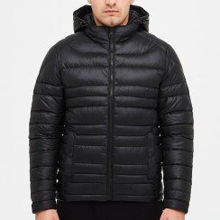 تصویر کاپشن پر مردانه سیلیکونی مشکی | استایل گرم و شیک مناسب زمستان کد 27710 