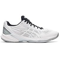 تصویر کفش والیبال مردانه اسکای الیت FlyteFoam 2 ASICS، 9، سفید/نقره خالص ASICS Men's Sky Elite FlyteFoam 2 Volleyball Shoes, 9, White/Pure Silver