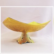 تصویر شکلات خوری و شیرینی خوری مربع سیلور پایه دار مارک آسیا طلایی (آجیل خوری) 