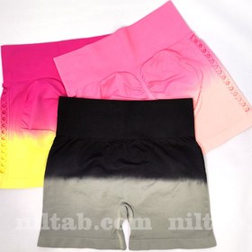 تصویر شورتک ورزشی پشت چروک آمبره زاپ‌دار زنانه 