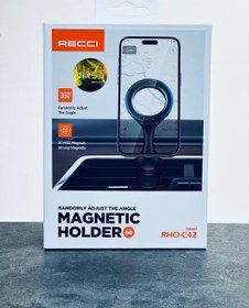 تصویر هولدر مگ سیف گوشی موبایل رسی مدل RHO-C42 RECCI RHO-C42 Air Vent Mobile Phone Holder Magnetic Suction