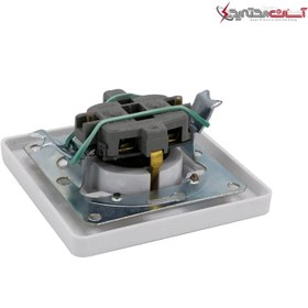 تصویر پریز ارت دار جهان الکتریک مدل ویترا سفید 