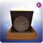 تصویر بشقاب مس و الماس تراش لب بری 25 سانت با MDF چرمی 