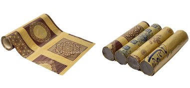 تصویر سفره یکبار مصرف طلاکوب ۱۲ متری شیکا پلاست 