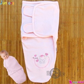 تصویر قنداق نوزاد دختر نخی مارک جونیورز صورتی juniors baby pink swaddle 