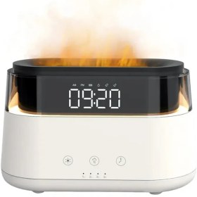 تصویر دستگاه بخور و ساعت هیوجی Hivagi flame aroma diffuser with clock 
