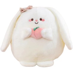 تصویر عروسک مدل خرگوش هلو به دست ارتفاع 24 سانتی متر 