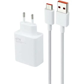 تصویر شارژر اورجینال شیائومی 67W با کابل usb-c پک دار Xiaomi adapter 67W