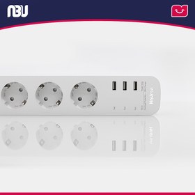 تصویر چند راهی برق ارت دار سه سوکت و سه یو اس بی هادرون Hadron P323 3 AC Outlets 3 USB PowerStrip