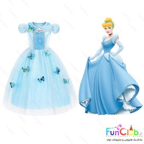 تصویر لباس کودک دخترانه پرنسس سیندرلا (Cinderella) (دارای سایزبندی) 