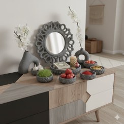 تصویر هفت سین طرح موزائیکی، طوسی رنگ، سنگ مصنوعی| دستساز تولیدی کرج لند 