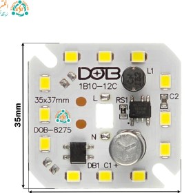 تصویر چیپ 12 وات برق مستقیم مربعی خازن دار مارک CCC DOB 12 WAT