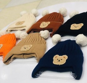 تصویر کلاه بافتی نوزادی تدی دو پوم 